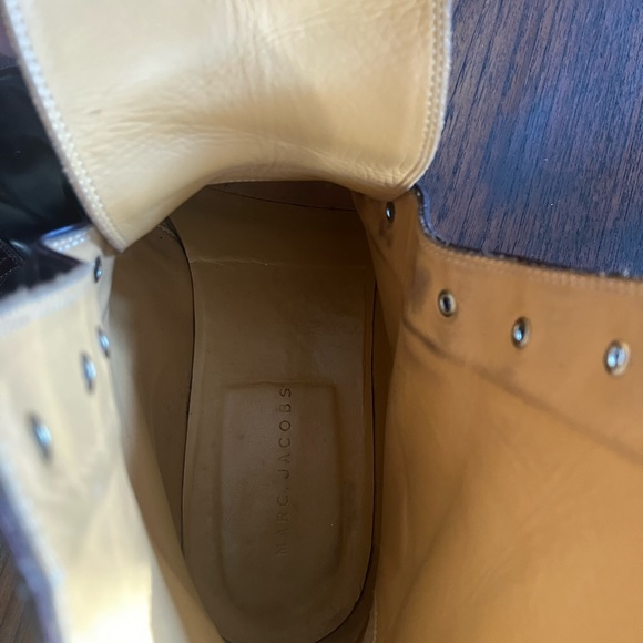 Marc Jacobs Burgundy Perforated Leather Boots - Picture 5 of 8